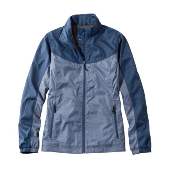 L.L. Bean "Casco Bay' Windbreaker Women's Size Small Blue/Grey Light Jacket NWOT - Picture 1 of 10